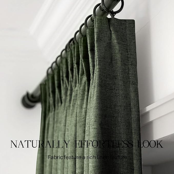 Pinch Pleated Linen Curtains 100% Blackout 84 Inches Long - Image 7