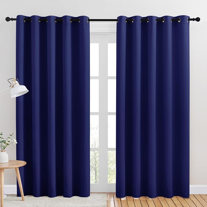 NICETOWN Room Darkening Draperies Window Curtain Panels, Royal Blue, 2 Panels by NICETOWN