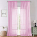 Lecloud Light Pink Sheer Curtains 120 Inches Long 2 Pcs, Solid Voile Light by Lecloud