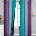 Teal Blackout Curtains 84 Inches Long, Ombre Purple Blackout Curtains by ESTELARTEXTILER