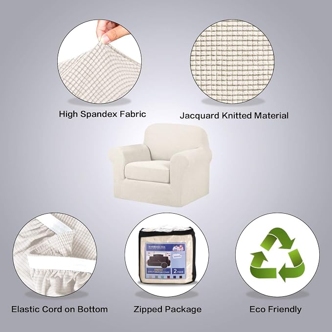 H.VERSAILTEX 2-Pieces Armchair Cover Chair Slipcovers - Image 6