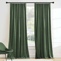 RYB HOME Elegant Green Velvet Curtains 84 inches Long, Light Blocking, Thermal by RYBHOME