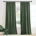 RYB HOME Elegant Green Velvet Curtains 84 inches Long, Light Blocking, Thermal by RYBHOME