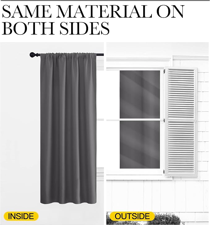 NICETOWN Grey Window Curtains for Bedroom - Image 8