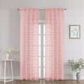 Chyhomenyc Blush Pink Sheer Curtains 90 Inch Length 2 Panels Set, Light by Chyhomenyc
