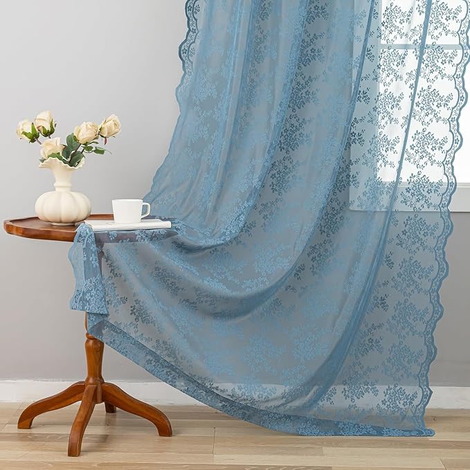 YJ YANJUN Vintage Lace Curtains 54 Inch Length - Image 3