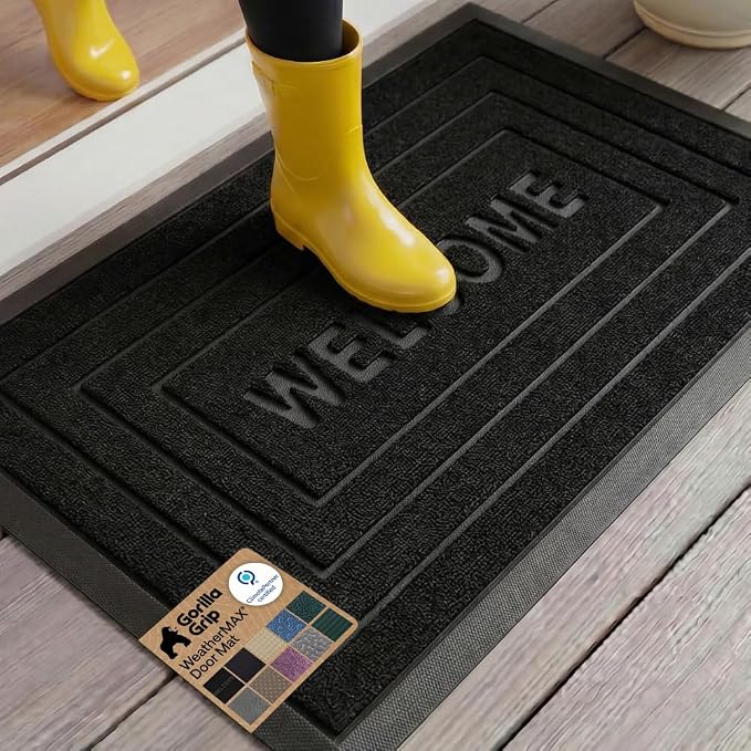 GORILLA GRIP 100% Waterproof All-Season WeatherMAX Doormat, US Designed Natural by GorillaGrip