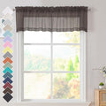 OVZME 2 Panels Chocolate Brown Sheer Valance by OVZME