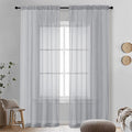 OVZME Light Grey Sheer Curtains 90 Inches Long 2 Panels by OVZME