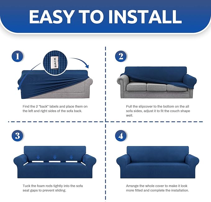 KEKUOU Stretch Sofa Cover Slipcover ，Couch Covers - Image 7