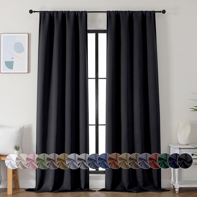 Simplebrand Ava Halloween Black Blackout Curtains by Simplebrand