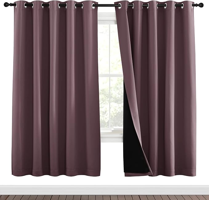 NICETOWN 100% Blackout Window Curtain Panels, Full Light Blocking Drapes - Image 2