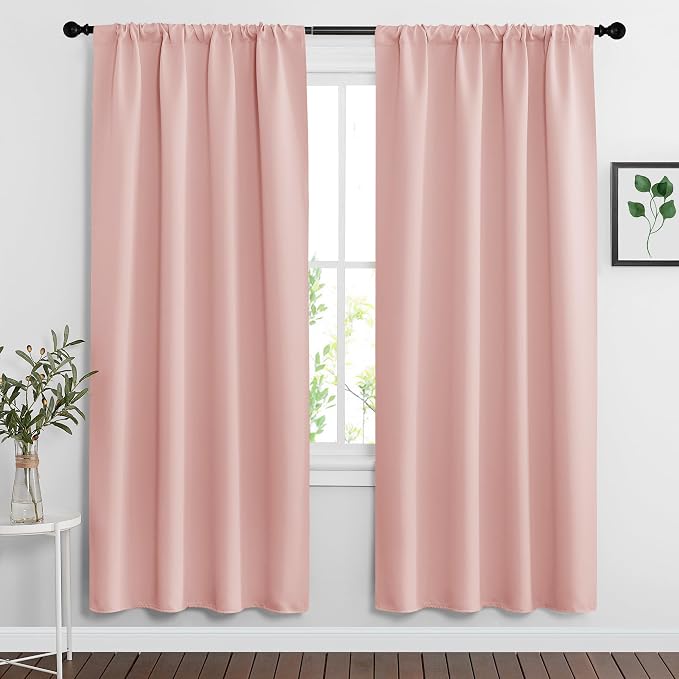 RYB HOME Blackout Curtains for Bedroom Living Room 63 inches Long, Thermal by RYBHOME