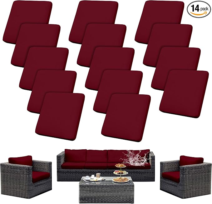 Outdoor Cushion Covers Set, Replacement by SUKAIKEQA