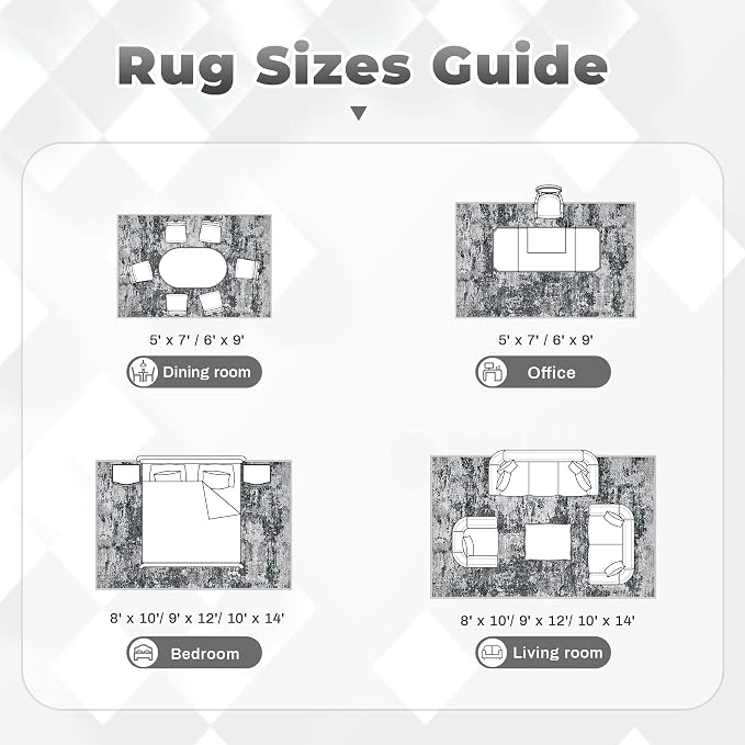 Area Rugs 6x9 for Living Room: Washable Rug Modern Abstract Neutral Soft - Image 8