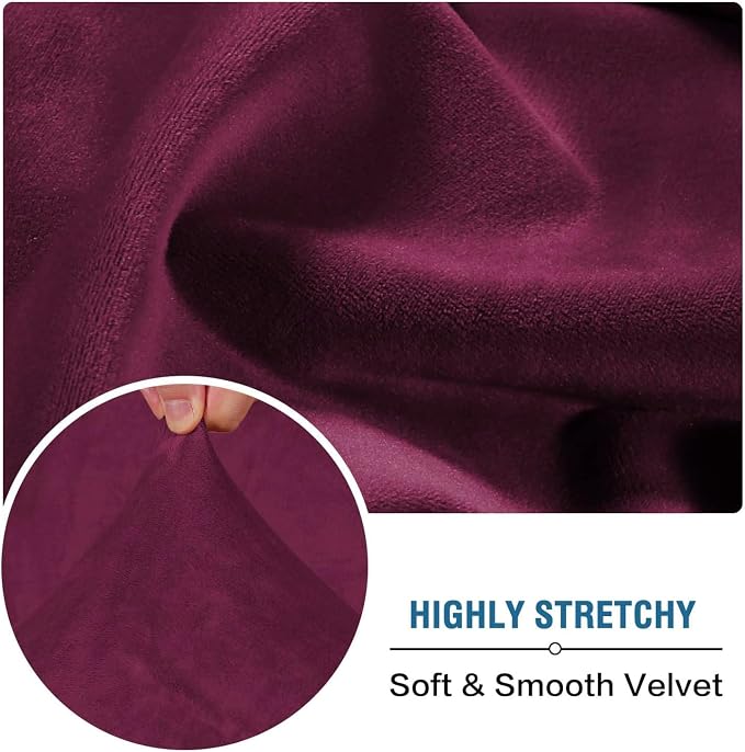 H.VERSAILTEX Velvet Stretch Couch Cushion Cover Plush Cushion Slipcover - Image 5