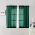 Lecloud Hunter Green Sheer Curtains 54 Inch Length 2 Panels, Voile Light by Lecloud