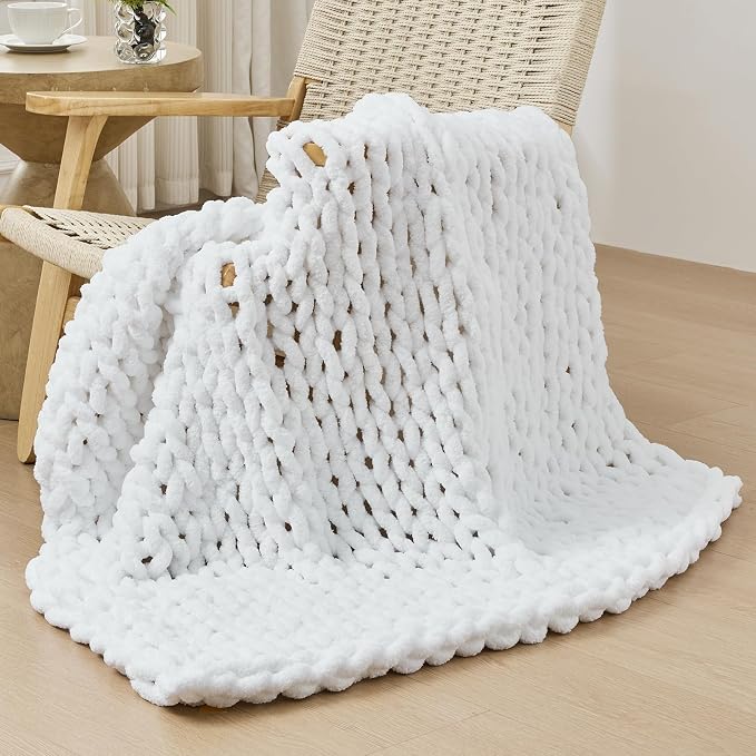 Bigacogo Chunky Knit Throw Blanket by Bigacogo