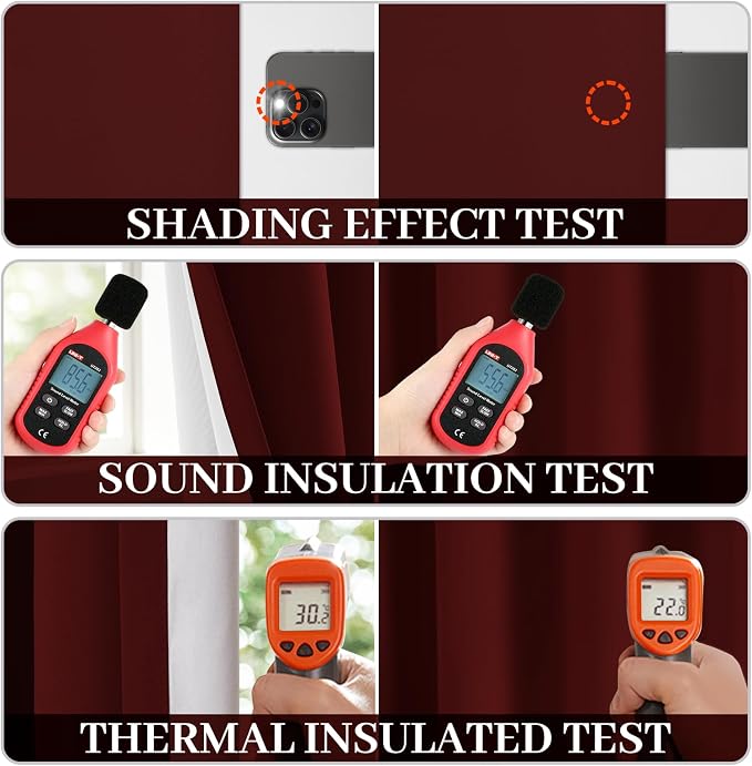 Yakamok Room Darkening 100% Blackout Curtains Grommet Window Treatments - Image 5