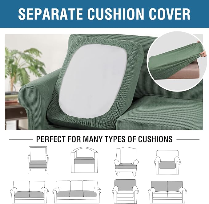 H.VERSAILTEX 4 Piece Stretch Sofa Covers - Image 5