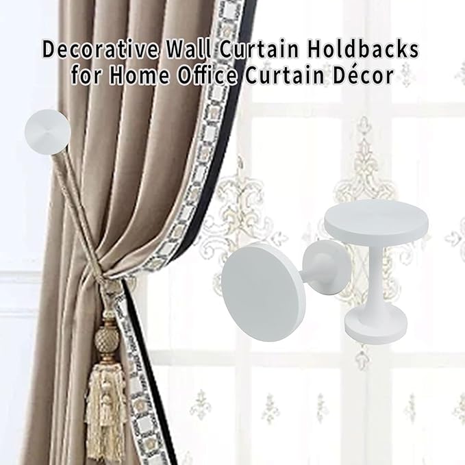 Curtain Tiebacks 2 Pack Curtain Holdbacks Zinc Alloy Curtain Tie Backs Wall - Image 5