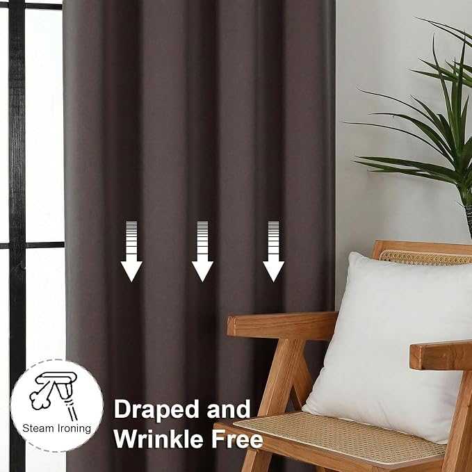 Simplebrand Ava Chocolate Short 36 Inches Blackout Curtain 2 Panels Set - Image 6