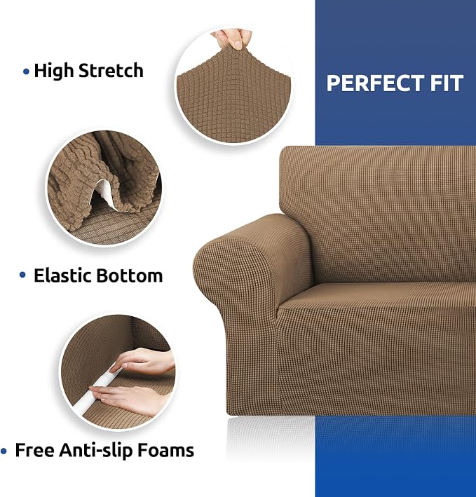 KEKUOU Stretch Loveseat Sofa Cover Slipcover, Couch Covers - Image 6