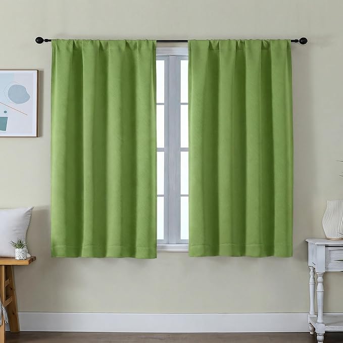 Simplebrand Ava Lime Short Blackout Curtains by Simplebrand
