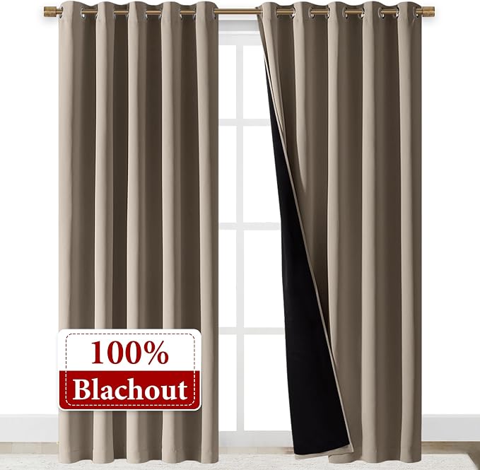 NICETOWN Total Shade Curtains and Draperies, Heavy-Duty Full Light Shading - Image 2