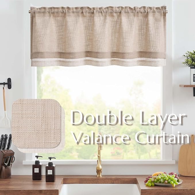 jinchan Farmhouse Linen Valance - Image 2