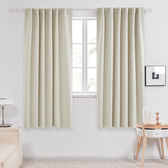 Deconovo Blackout Curtains, Thermal Insulated, W52 x L63 2 Panels, Back Tab - Image 2