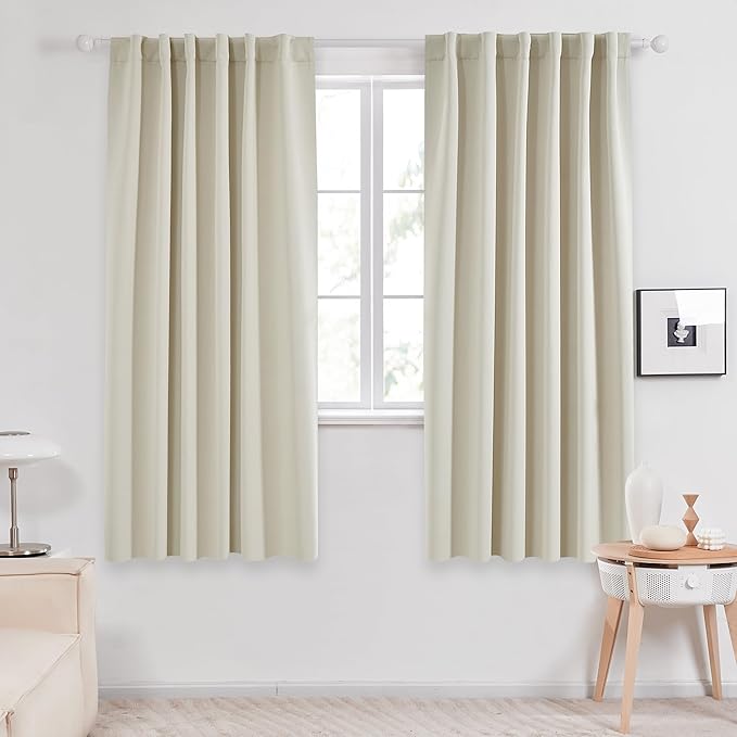 Deconovo Blackout Curtains, Thermal Insulated, W52 x L72 2 Panels, Back Tab - Image 2