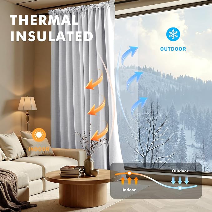 MIULEE 100% Blackout Linen Curtains - Image 4