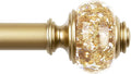 Curtain Rods for Windows 72 to 144 Inch, USFOOK 7/8 inch Luxury Gold Curtain by USFOOK