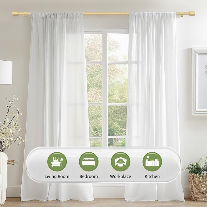 5/8” Diameter Curtain Rods 30-60 Inch, - Image 6