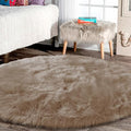 Latepis 8ft Round Light Brown Beige Rugs by Latepis