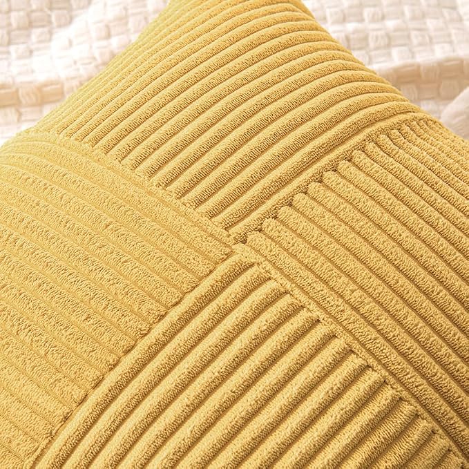 MIULEE Golden Mustard Decorative Throw Pillow Covers 16x16 Inch - Image 2