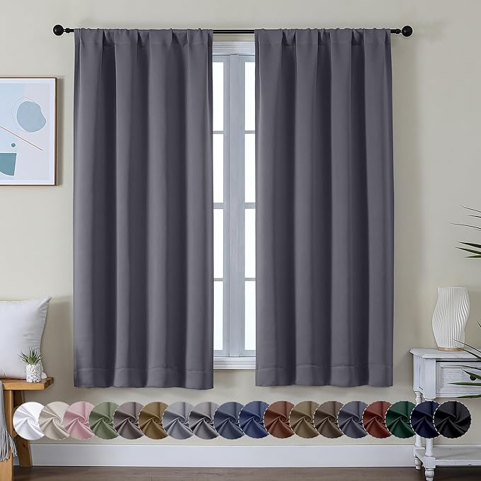 Simplebrand Ava Grey Blackout Curtains by Simplebrand