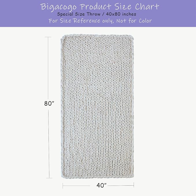Bigacogo Chunky Knit Throw Blanket - Image 2
