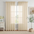 MIULEE 2 Panels Solid Color Sheer Window Curtains Elegant Window Voile by MIULEE