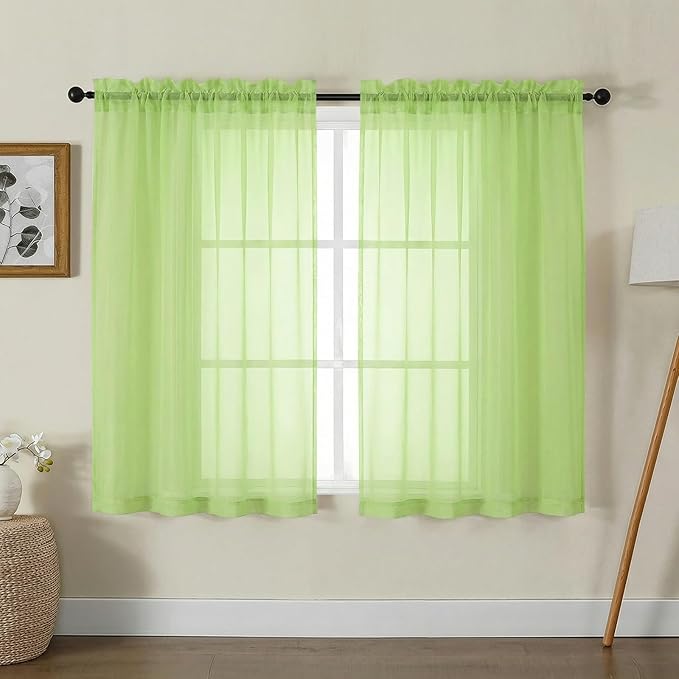Gwine Sheer Curtains for Living Room 45 inch Length by Gwine