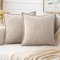 MIULEE Pack of 2 Couch Throw Pillow Covers 20x20 Inch Natural Beige Farmhouse by MIULEE