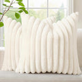 decorUhome Summer Cozy Faux Fur Throw Pillow Covers 20x20 Set of 2 Decorative by decorUhome
