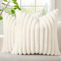decorUhome Summer Cozy Faux Fur Throw Pillow Covers 24x24 Set of 2 Decorative by decorUhome