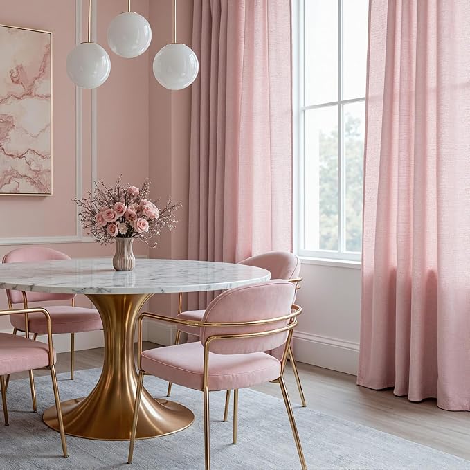 MYSKY HOME 96 Inches Length Pink Curtains - Image 7