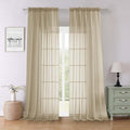 Lecloud Taupe Sheer Curtains 96 Inches Long 2 Panels Set, Home Decor Light by Lecloud