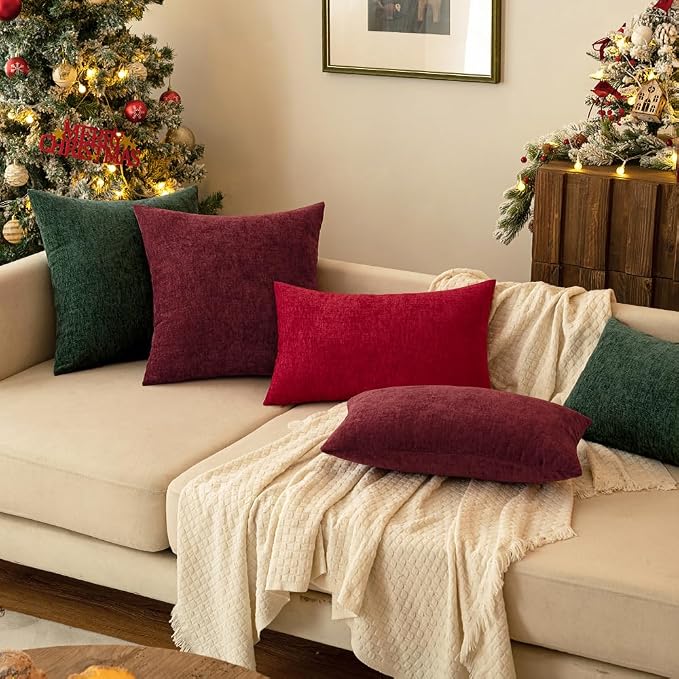 MIULEE Pack of 2 Red Couch Throw Pillow Covers 20x20 Inch Soft Polyester - Image 7