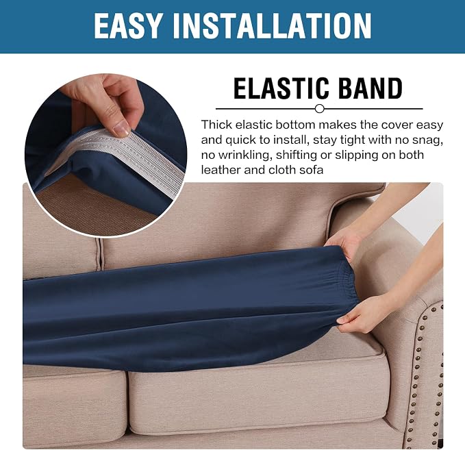 H.VERSAILTEX Velvet Stretch Individual Couch Cushion Cover Plush Slipcover - Image 4