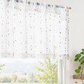 jinchan Valance Curtains for Windows 16 Inch Colorful Mini Pom-Pom Country by JINCHAN