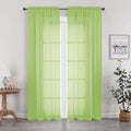 OWENIE Lime Sheer Curtains 84 Inches Long by OWENIE